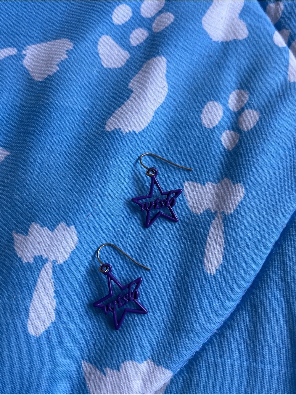 Purple Star 'Wish' Dangle Earrings